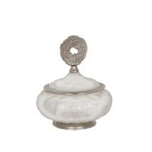 Boîte en verre/métal argenté
