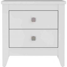 Tuhome Concept - Table de nuit Amara, deux tiroirs, quatre pieds