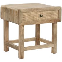 Table De Chevet Mangue Rotin 51X40X51 Marron