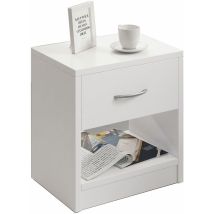 Table De Nuit Rocha Blanc Avec Tiroir