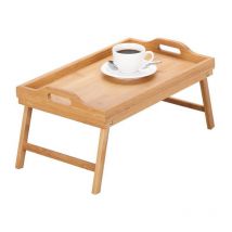 Table de petit déjeuner, plateau en bambou avec pieds, 50x30 cm Zeller