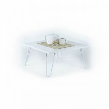 Table de petit-déjeuner blanche Avec pieds pliants cm 60 x 60 x 29 h