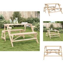 Table de pique-nique avec bancs sapin massif 2 en 1 convertible - Table De Pique-nique Avec Banc - Table De Pique-nique Avec Bancs - Banc De