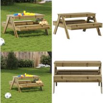 Table de pique-nique pour enfants bois de pin imprégné - Table De Pique-nique - Table Enfant - Mobilier De Jardin - Table Extérieure - Bois De Pin