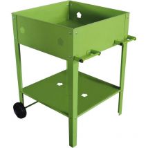 Habitat Et Jardin - Table de rempotage métal 'Laurier' - 55 x 55 x 80 cm - Vert