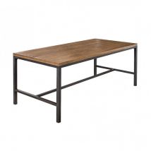 Meubletmoi - Table repas 180 cm bois rustique métal noir industriel - factory
