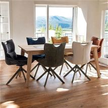 Pier Import - Table de repas extensible chêne blanc décor graphique essen