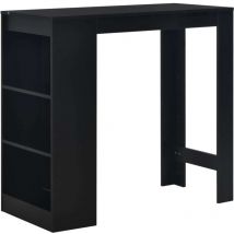 Table de bar avec étagère Noir 110x50x103 cm