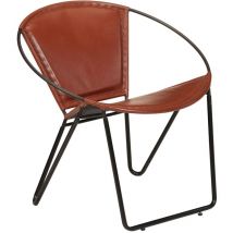 Chaise marron cuir véritable Vidaxl