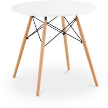 Fromm&starck - Table de Salle à Manger Cuisine Maison Repas Ronde mdf Bois Acier ø 80x73 cm