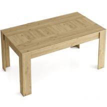 Skraut Home - Table de Salle a manger de 140cm extensible 200cm, Couleur Naturale mat, Mesures: 90.4 Largeur x 140.4/200.4 Longueur 76.1 Hauteur