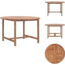 Table de salle à manger de jardin Ø110x75cm Bois massif de teck - Table De Jardin - Table En Bois - Mobilier De Jardin - Table Ronde - Teck