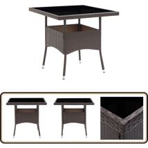 Table de salle à manger de jardin Marron Résine tressée - Table De Jardin - Table à Manger Extérieur - Mobilier De Jardin - Table En Résine Tressée