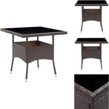 Table de salle à manger de jardin Marron Résine tressée - Table De Jardin - Table à Manger Extérieur - Mobilier De Jardin - Table En Résine Tressée