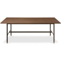 Privatefloor - Table de salle à manger de style industriel en bois et métal Marron chocolat