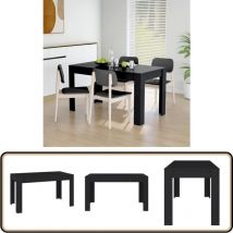 Table de salle à manger Noir 140x74,5x76 cm Aggloméré - Table à Manger - Table Noire - Table Design - Table Moderne - Table Extensible