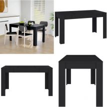Table de salle à manger Noir 140x74,5x76 cm Aggloméré - Table à Manger - Table Noire - Table Design - Table Moderne - Table Extensible - Home & Living