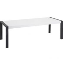 Table de Salle à Manger 220 x 90 cm en Acier Inox et mdf Blanc et Noir Arctic