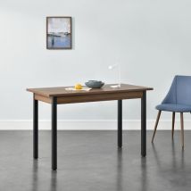[en.casa] - Table de Salle à Manger Den Haag 120 x 60 x 75 cm Effet Noyer Noir