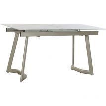 Table Verre Métal 140X80X76 180 Extensible Doré
