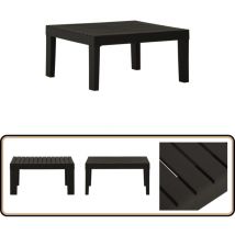 Table de salon de jardin Plastique Gris - Table De Jardin - Table D'extérieur - Mobilier De Jardin - Table Ronde - Table En Plastique