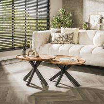 Pier Import - Table de salon gigogne à bords hauts en bois d'acacia (lot de 2) melbourne