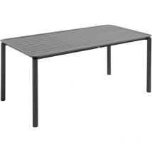 Table de terrasse rectangulaire en aluminium noire