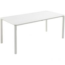 Table de terrasse rectangulaire en aluminium blanche