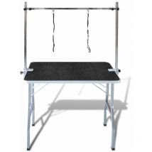 Helloshop26 - Table de toilettage pour chiens surface antidérapante réglable 2 potences