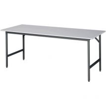 Table de travail Jerry l2000xP800xH800-850 mm plateau travail mélamine, épaiss. 22 mm châssis gris anthracite, RAL 7016