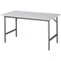 Table de travail Jerry l1500xP800xH800-850 mm plateau travail mélamine, épaiss. 22 mm châssis gris anthracite, ral 7016