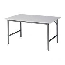 Table de travail Jerry L1500xP1000xH800-850mm Plan de travail mélamine Piétement gris RAU