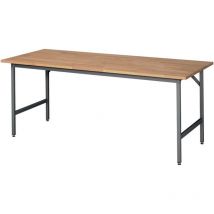 RAU - Table de travail Jerry B2000xP800xH800-850mm Plateau de travail hêtre Piétement gris