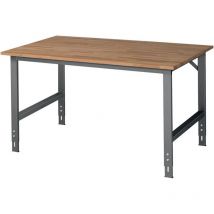 Tabli Tom l1500xP1000xH760-1080 mm plateau de travail en hêtre châssis gris anthracite, RAL7016