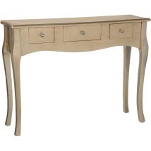Fijalo - Table d'Entrée avec 3 Tiroirs Bois Champagne 105X33X80 Cm, Sapin+Dm