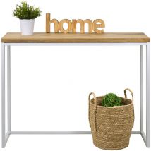 Box Furniture - Table d'entree – Console Icub - industriel vintage 30x100x80cm Blanc