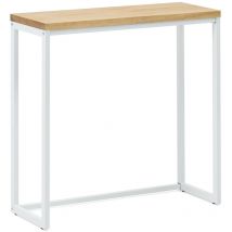 Box Furniture - Table d'entree – Console Icub – Scandinave 30x120x80cm Blanc-naturel