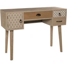 Fijalo - Table d'entrée en bois avec 4 tiroirs, sapin+contrach. +Pieds en pin 105X40X78 Cm