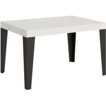 Itamoby - Table extensible 90x130/390 cm Frêne Blanc Flamme Structure Anthracite