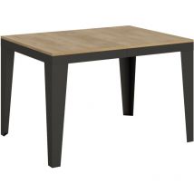 Itamoby - Table extensible 90x120/380 cm Flame Evolution Chêne Nature Structure Anthracite
