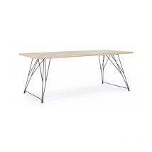 Bizzotto - Table design industriel en bois district 200x90x h76 cm
