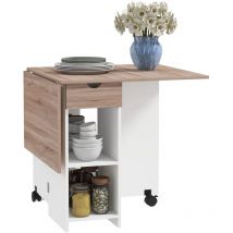 Table desserte pliable jarry bois et blanc