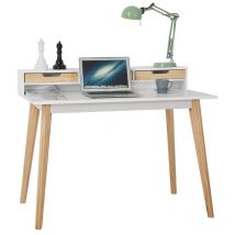 Fanmuebles - Table d'étude de style nordique 110 cm (largeur) x 75 - 95 cm (hauteur) x 60 cm (profondeur)