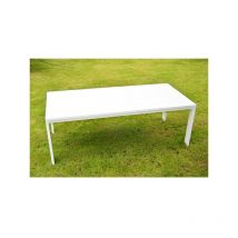 Garden Art - Table de jardin aluminium blanc 220 cm x 103 cm x 76 cm
