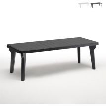 Table de jardin extensible 160-220x90cm polypropylène Bergen - Noir