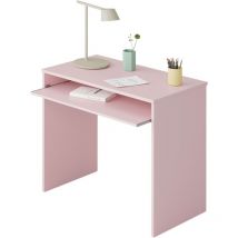 Hogar24 - Table de bureau pour enfants couleur rose plateau coulissant 90x54x70 cm