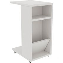 Wellhome - Table d'ordinateur Mobile sena Avec étagères Blanc 30x63x40 cm - Blanc