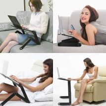 Table d'ordinateur portable pliable hauteur réglable avec - Noir