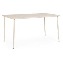 Table En Acier À Revêtement Électrophorétique, Finition Mate, 140 X 80 Cm, Couleur Champagne