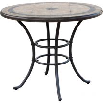 No Brand - Table en fer avec haut de mosaïque supérieur Ø90